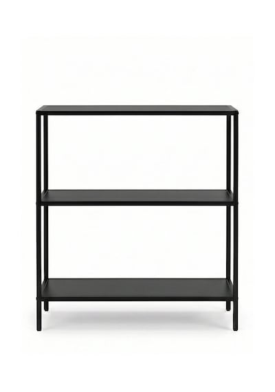 Vesta Modern Tasarım 3 Raflı Siyah Metal Kitaplık & Dekoratif Konsol Ahşap - Siyah Vesta Modern Tasarım 3 Raflı Siyah Metal Kitaplık & Dekoratif Konsol Ahşap - Siyah