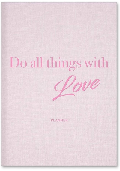 15x21 Keten Süresiz Planlayıcı Ajanda Defter Pembe