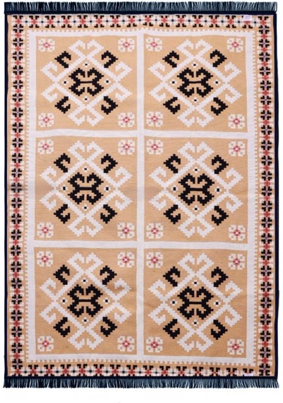 Bigghome Çift Taraflı Kilim, Makinede Yıkanabilir, Modern Desenli, 80 150 Cm, Sa25mk