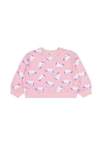 Civil Girls Unicorn Baskılı 2-5 Yaş Sweatshirt - Pembe