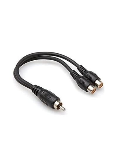 Hy-b100, Rca M To 2 Rca F Kablosu, 0.3 M, Siyah Belirtilmemiş