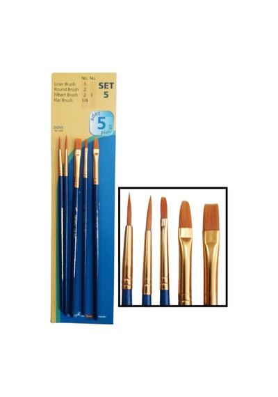 Sentetik Fırça Seti Academy Dove 5 Li Fırça Seti 1 Paket
