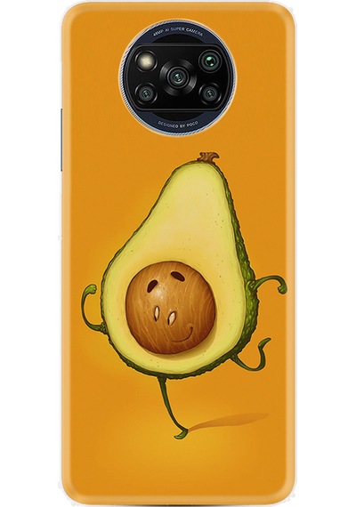 Xiaomi Poco X3 Kılıf Resimli Desenli Silikon Platinium Series Dance Avokado 1878