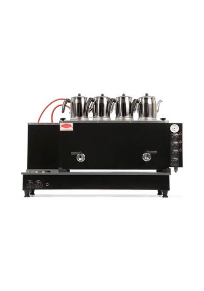 Tiryaki 4 Demlikli Statik Pleytli Çay Kazanı 45l Elektrik + Gaz 304 Paslanmaz Çay Ocağı Mat Siyah - Dms9005716670531