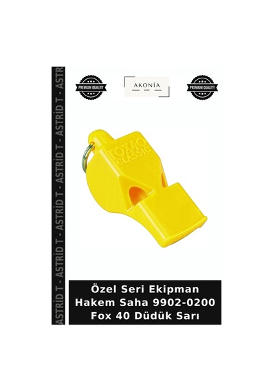 Özel Seri Ekipman Hakem Saha 9902-0200 Fox 40 Düdük Sarı
