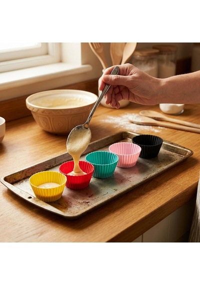 Yumuşak Silikon Muffin Kalıbı 5'li Diğer