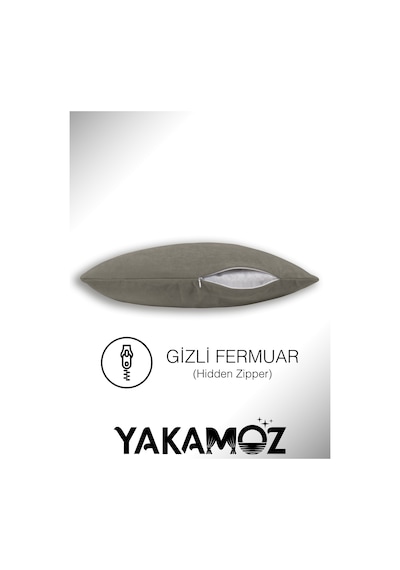 Br Yakamoz Taş Rengi Kırlent , Yastık Kılıfı Kadife Görünümlü Velvet Touch Serisi Taş Rengi