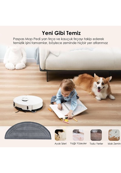 Roborock S8 Sonic Robot Süpürge Mop Temizleme Bezi Uyumlu Robot Süpürge Mop Pedi / Bezi 2 Adet