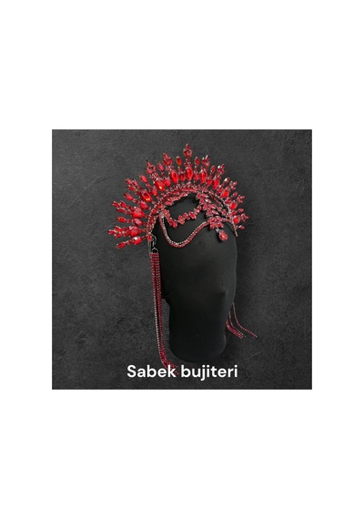 Alys-alınlıklı After Party Gelin Tacı,kına,nişan,söz,after,bride,party Taç Kırmızı - 735420804 Kırmızı