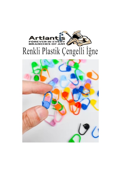 Plastik Çengelli İğne 100 Lü 1 Paket Örgü Ayracı Renkli Oval Çengelli İğne Klips İlmek Sabitleyici Belirleyici İp Tutucu
