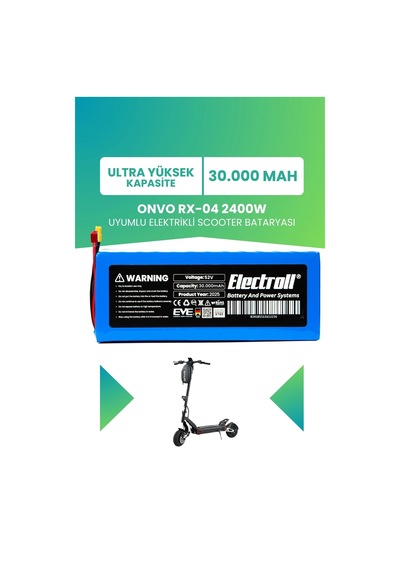 Onvo Rx-04 2400w Batarya Ultra Yüksek Kapasite 52v 30.000mah Elektrikli Scooter Bataryası Çok Renkli