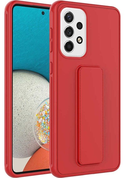 Samsung Uyumlu Galaxy A13 4g Kılıf Zore Qstand Kapak Kırmızı