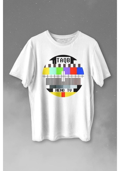 No Signal Teletex Nostalji Tv Baskılı Tişört Unisex T-shirt 001