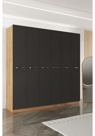 Aeka Ae-2190 Hisar 6 Kapaklı Çok Bölmeli Askılı Ve Raflı Geniş Hacimli Gardırop 210x210 Cm Atlantik Çam - Antrasit Aeka Ae-2190 Hisar 6 Kapaklı Çok Bölmeli Askılı Ve Raflı Geniş Hacimli Gardırop 210x210 Cm Atlantik Çam - Antrasit