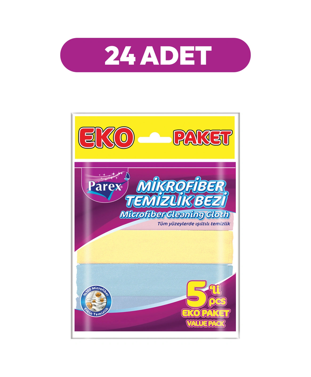 Mikrofiber 5'li Temizlik Bezi 24 Paket Diğer