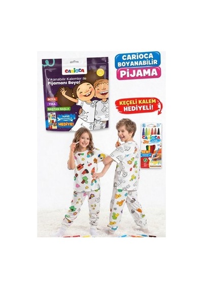 5-6 Yaş İçin Boyanabilir Pijama, Keçeli Kalem İle Eğlenceli