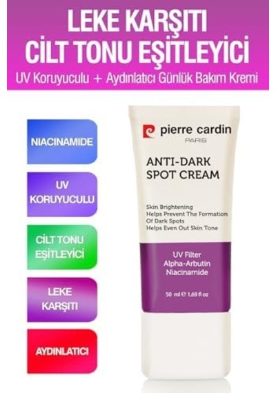 Leke Karşıtı Ve Cilt Tonu Eşitleyici, Uv Koruyuculu, Aydınlatıcı Günlük Bakım Kremi Yüz Ve Vücut 50 Ml