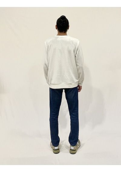 Erkek Bisiklet Yaka Rahat Kalıp 3 İplik Kalın Californıa Baskılı Sweatshirt Spr24sw32 Ecru