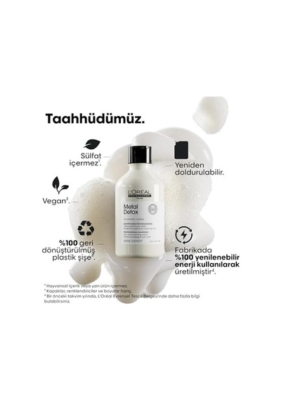 Professionnel Serie Expert Metal Detox Arındırıcı Şampuan 300 Ml - İşlem Görmüş Ve Boyalı Saçlar İçin Kırılma Karşıtı Bakım