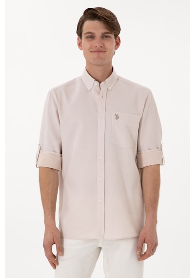 U.S. Polo Assn. Erkek Camel Regular Fit Cepli Gömlek 50306340-VR015