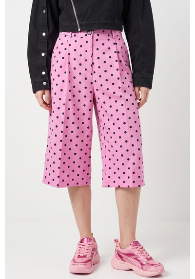 Hiccup Pucka Yüksek Bel Puantiyeli Capri Şort Parlak Pembe