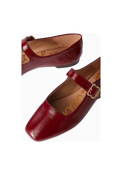Sam Edelman Michaela Bordo Deri, Kare Burun Tokalı Mary Jane Kadın Ayakkabı