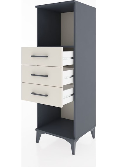 Hyperion Dolap Tek Raflı 3 Çekmeceli 44x44x134 Antrasit-aytaşı Antrasit