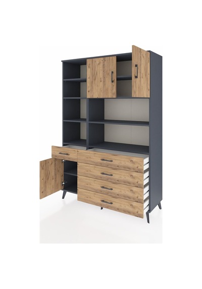 Hyperion Dolap 9 Raflı 5 Çekmeceli 3 Kapaklı 132x44x195 Antrasit-çam/çam Atlas Çam/atlas Çam Hyperion Dolap 9 Raflı 5 Çekmeceli 3 Kapaklı 132x44x195 Antrasit-çam/çam Atlas Çam/atlas Çam