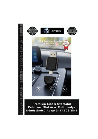 Premium Cihazı Otomobil Kablosuz Mini Araç Multimedya Dönüştürücü Adaptör Tab06 2ın1 Diğer