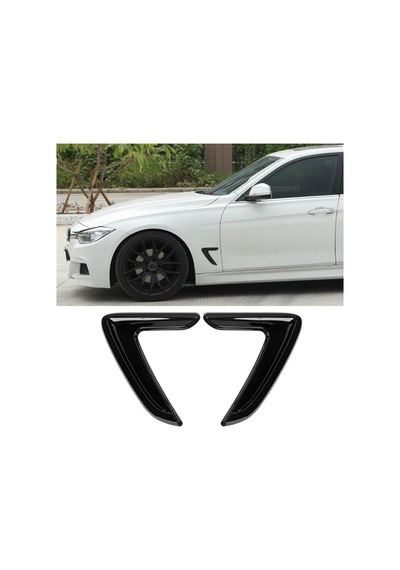 Trobus Çamurluk Havalandırma Venti Bmw Tipi Kısa 2'li 21x15,5 Cm Parlak Siyah