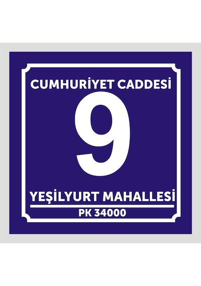 Kapı Ve Daire Numarası 10cmx10cm Aliminyum Metal Levhaya Baskı