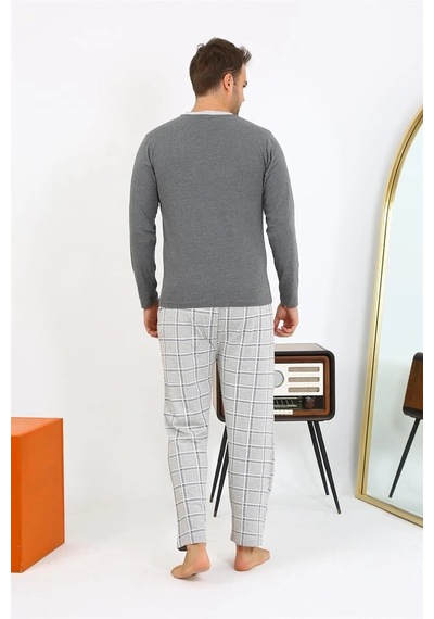 Najmaddin.com Beru Erkek Uzun Kol Penye Antrasit Pijama Takımı