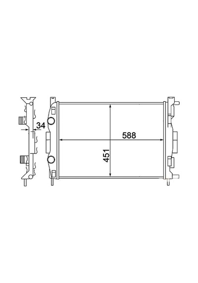 ORIS BRN018022 Radyatör Brazing Megane II 02 Scenic 03 1.5-1.9Dci/1.4-1.6-2.0 16V Ac Klimasız Mek 585X428X32