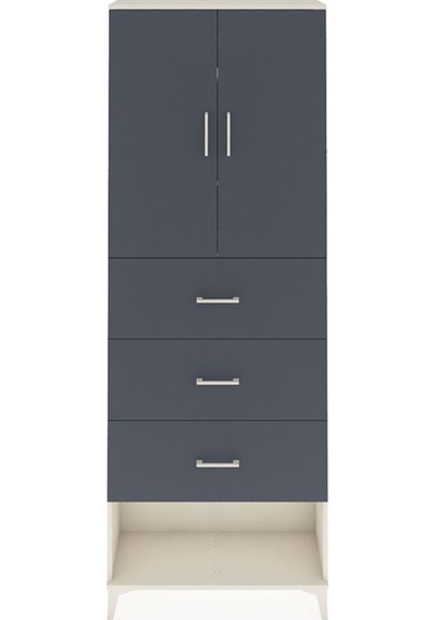Arges Dolap 3 Raflı 3 Çekmeceli 2 Kapaklı 88x30x243 Aytaşı-antrasit Aytası