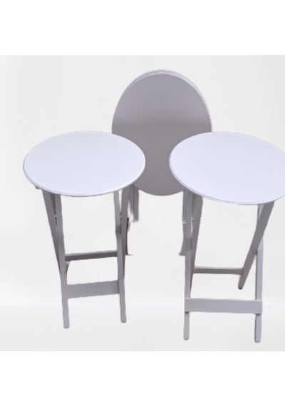 1448bng90136çanta Zigon Oval Sehpa Dörtlü Model Ahşap Mdf Parlak Beyaz Renk Kutu Sevk El Yapım