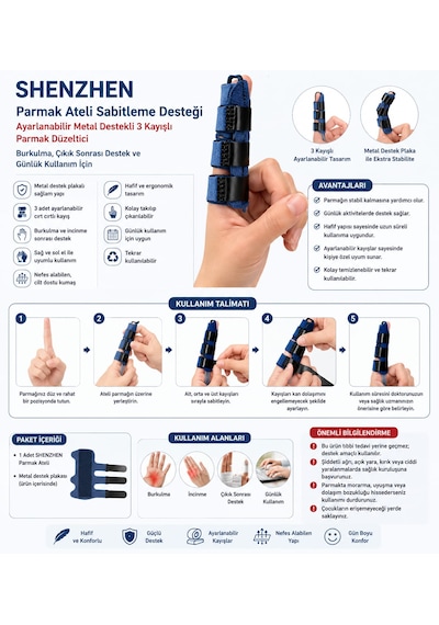 Shenzhen Parmak Ateli Sabitleme Desteği Ayarlanabilir Metal Destekli 3 Kayışlı Parmak Düzeltici Çatlak , Kırık, Çıkık Sonrası Alüminyum Destek Ve Günlük Kullanım İçin Lacivert Shenzhen Parmak Ateli Sabitleme Desteği Ayarlanabilir Metal Destekli 3 Kayışlı Parmak Düzeltici Çatlak , Kırık, Çıkık Sonrası Alüminyum Destek Ve Günlük Kullanım İçin Lacivert