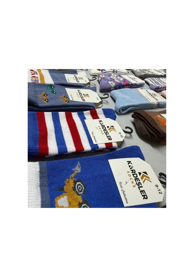 Kardeşler Çorap 12'li Kız Çocuk Soket Okul Çorabı Mix Desen Çok Renkli - 869309033 Çok Renkli