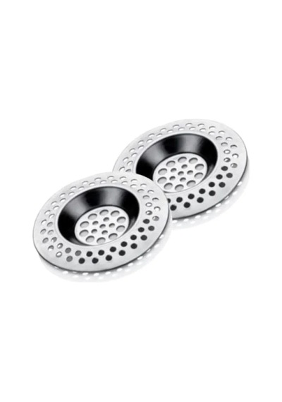 2'li Pratik Lavabo Süzgeci Seti, Metalik, 8 Cm 0.2mm Kenar Kalınlığı