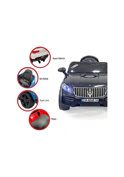 Akar Oyuncak Massimo Gt 12 Volt 4x2 Uzaktan Kumandalı Akülü Çocuk Arabası Siyah