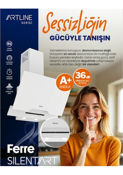 Ferre QEP64CB - SC406-WFA - D064-SA Fryart Artline Steam Beyaz Ankastre Set