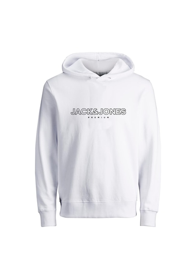Jack & Jones Erkek Jprblajason Baskılı Kapüşonlu Sweatshirt 12249401 Beyaz