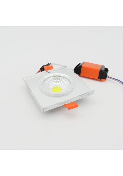 Sunlight Sıva Altı Kare Camlı Led Spot Armatür 10W Gün Işığı Gün Gri