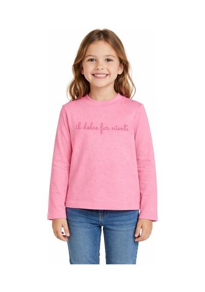 Taşlı Çocuk Sweatshirt Pembe