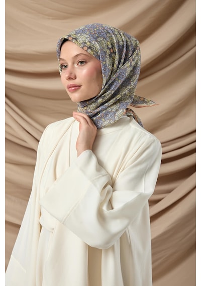 Silk Home Soft Eşarp 73093-02 Gri, Butter Yellow, Yavruağzı, Lila