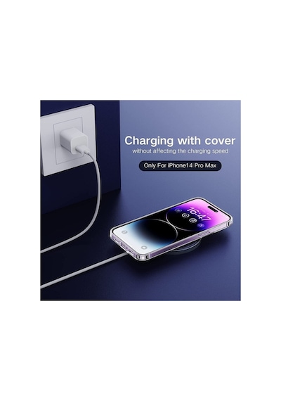 Iphone 14 Pro Max Kılıf Koruyucu Magsafe Ile Uyumlu 6.7 Inç Crystal Clear Halkalı Şeffaf Kapak Şeffaf