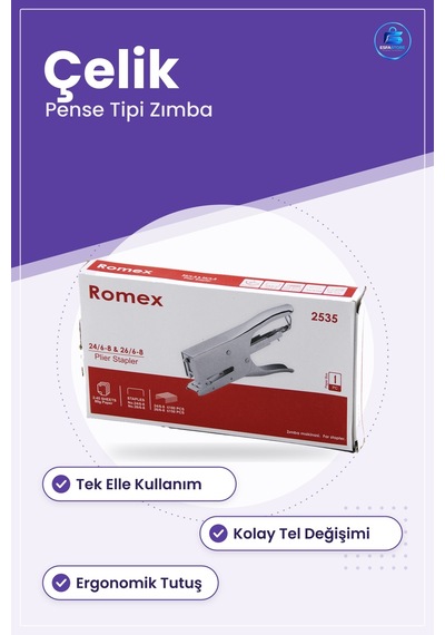 Çelik Pense Tipi Zımba Makinesi Tek Elle Kullanım Ofis Ve Ev İçin