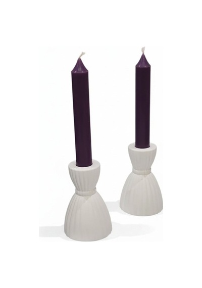 Modern Beyaz Şamdan Mumluk 2 Li Set, Dekoratif Salon Aksesuarı, Masa Dekoru, Hediyelik