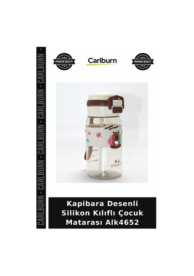 Kapibara Desenli Silikon Kılıflı Çocuk Matarası Okul Dönemi Tasarımlı Suluk Gençler İçin Çok Renkli