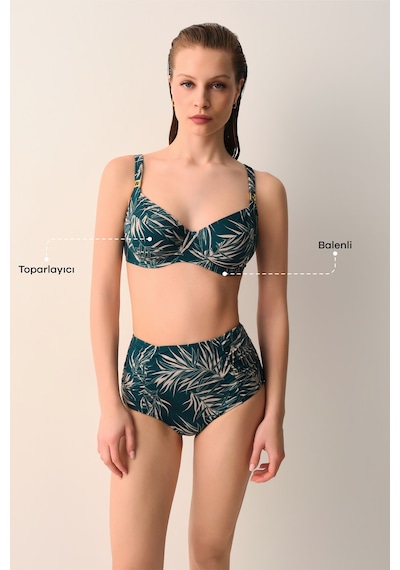 Suwen Eleni Balenli Toparlayıcı Bikini Üst Sb26994908908 Yaprak Baskılı