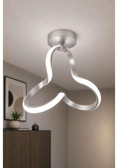 AvizeGO Cevina Led Plafonyer Avize Beyaz Işık Gri